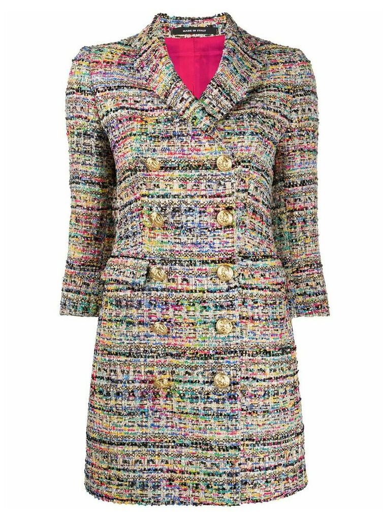 Tagliatore double breasted tweed coat - PINK