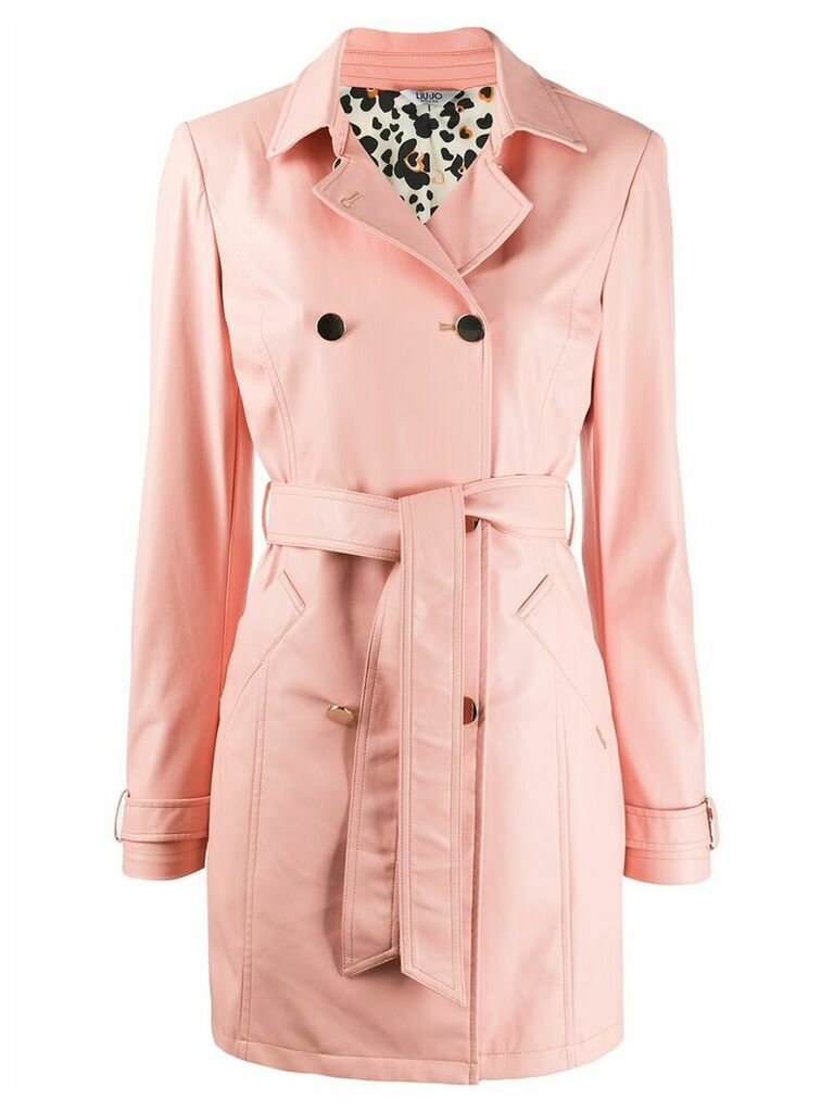LIU JO double-breasted trench coat - PINK