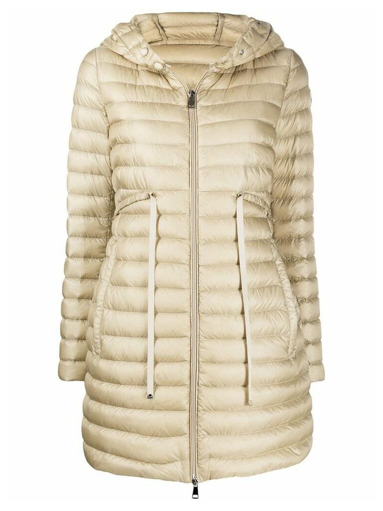 Moncler mid-length hooded down coat - Neutrals