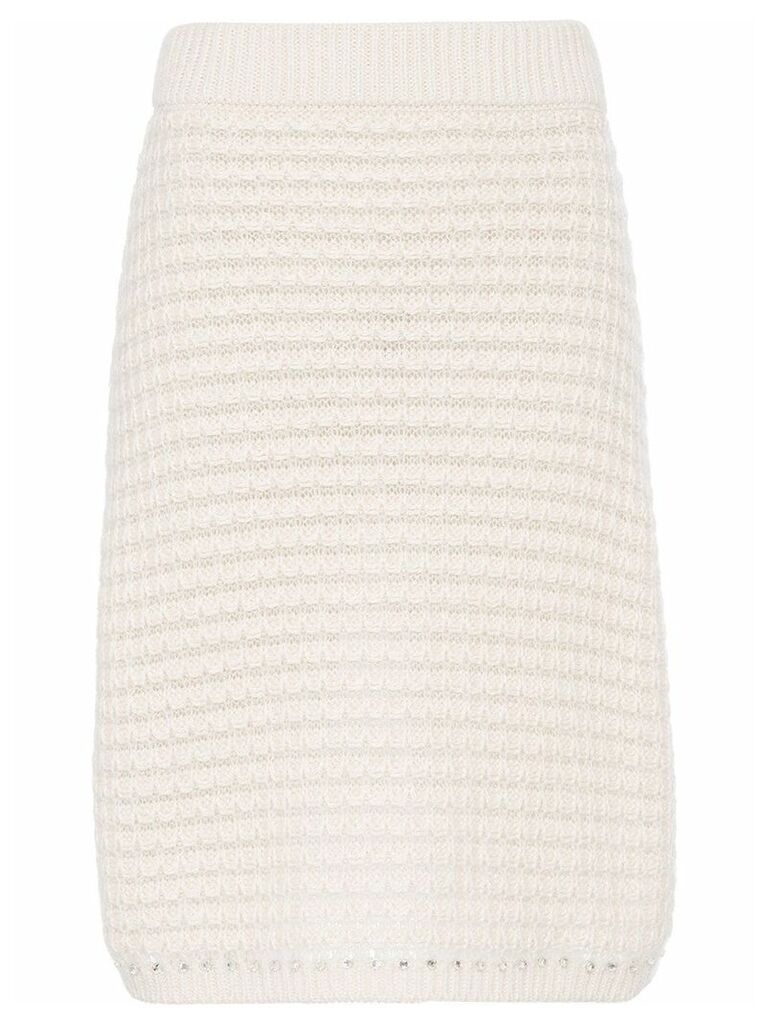Miu Miu knitted midi skirt - White