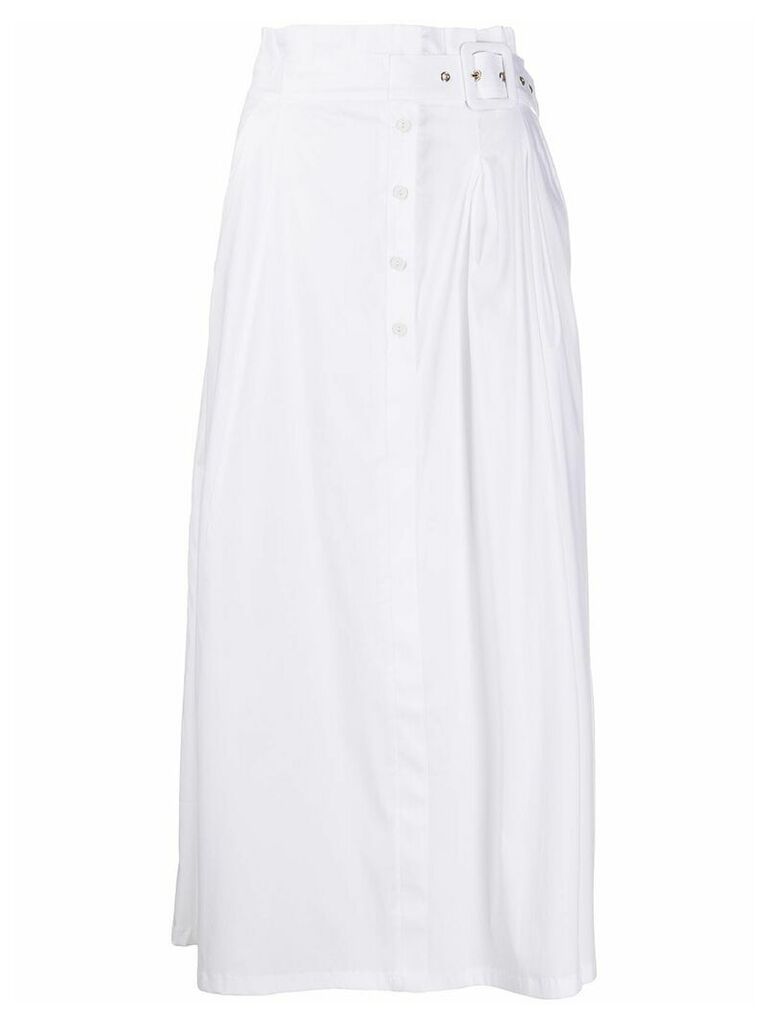 Patrizia Pepe belted paperbag waist cotton blend skirt - White