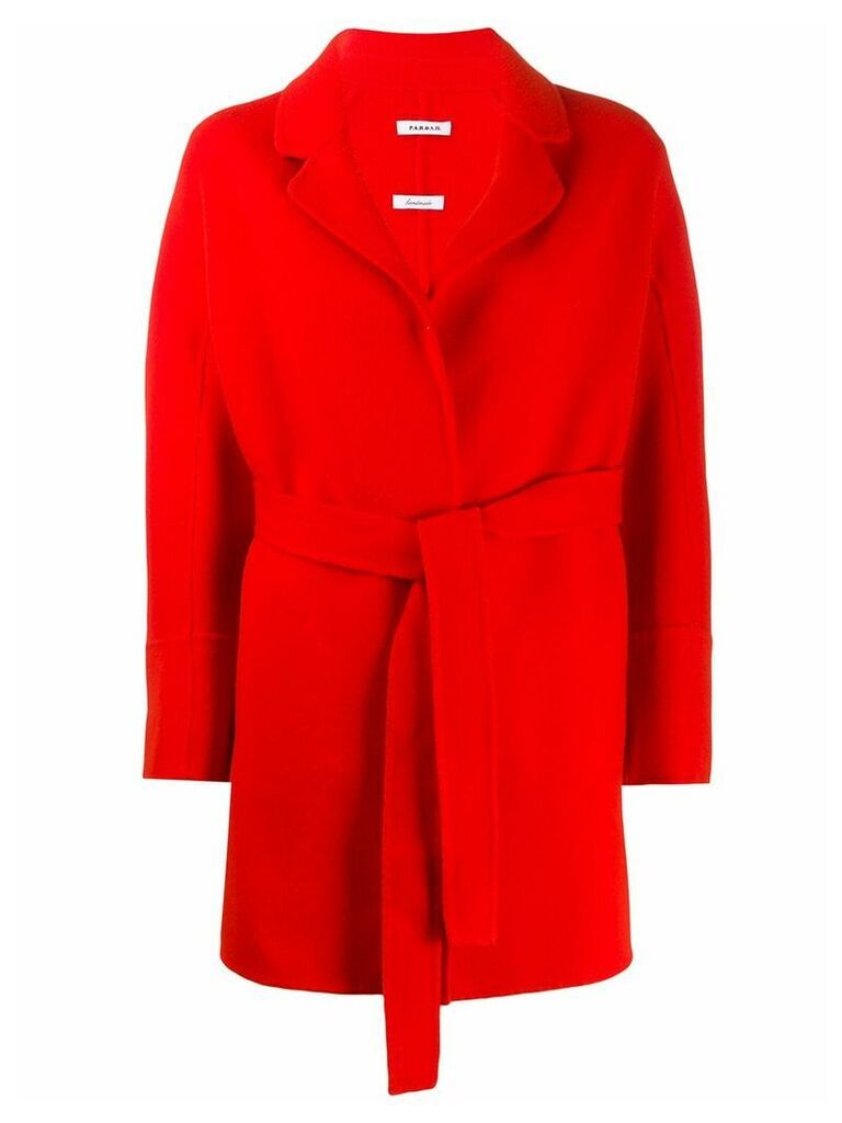 P.A.R.O.S.H. belted fine knit coat - Red