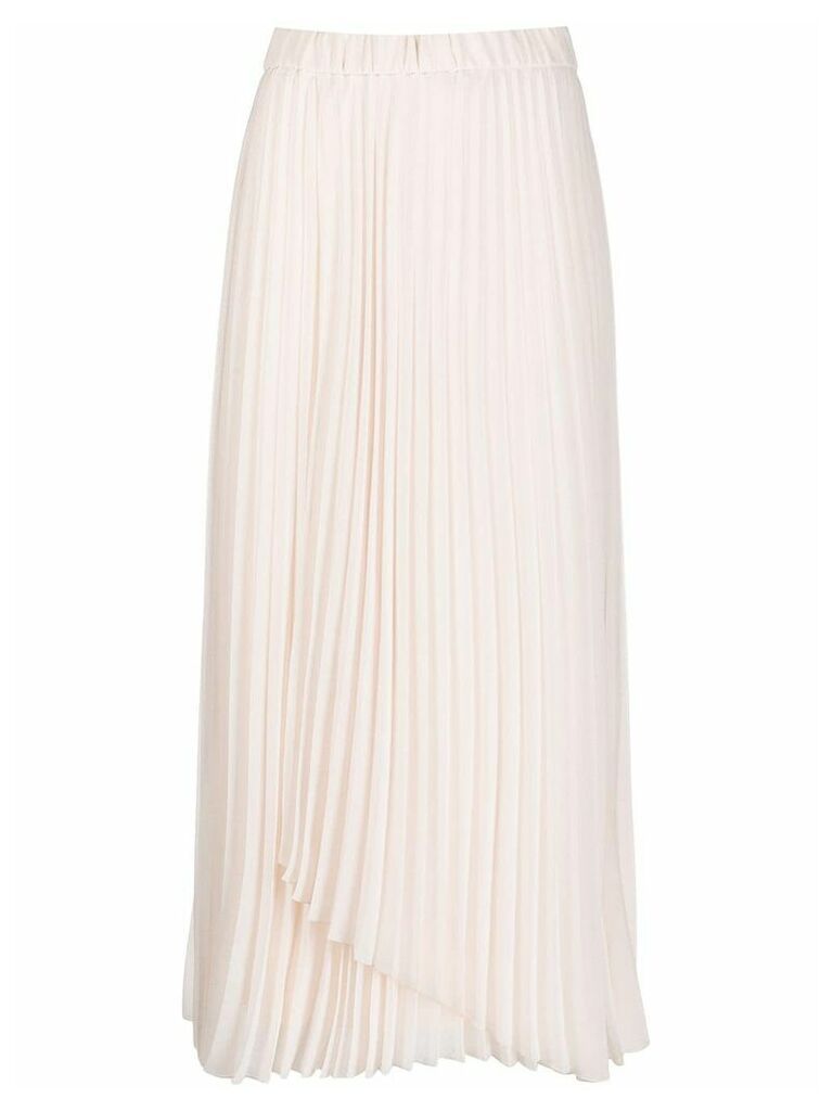 Peserico asymmetric pleated skirt - NEUTRALS