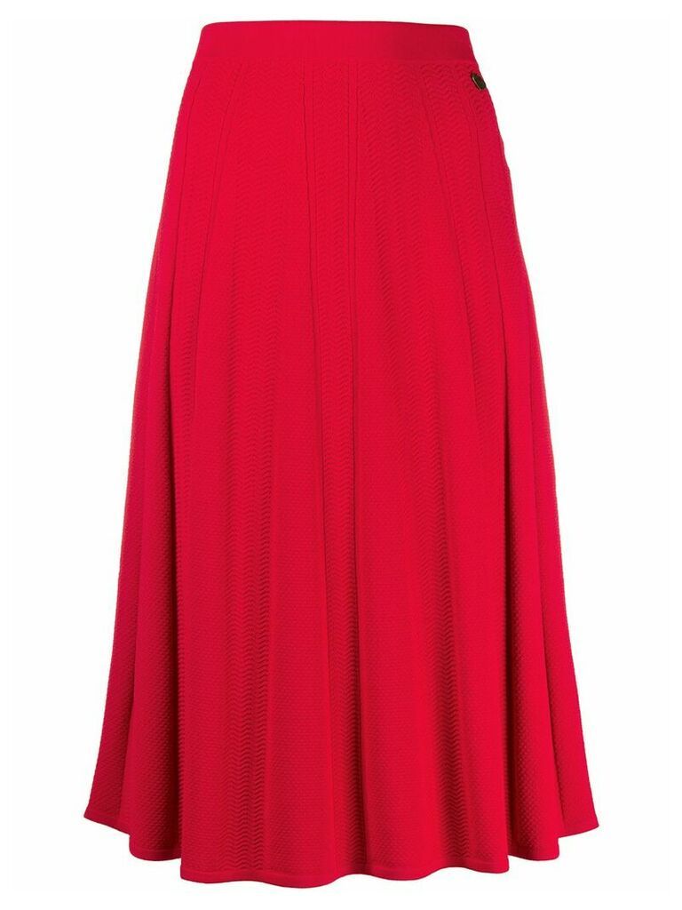 Twin-Set pleated woven midi skirt - Red