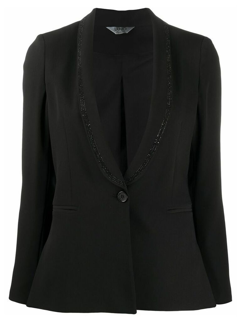 LIU JO rhinestone-embellished fitted blazer - Black