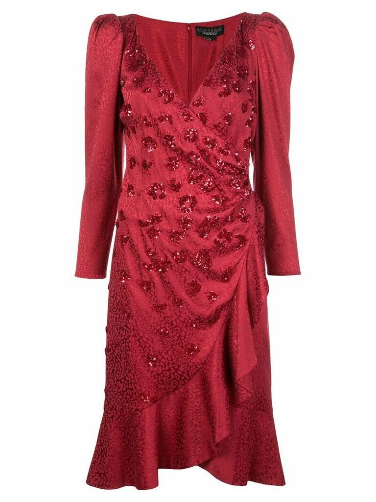 Sachin & Babi leopard print wrap dress - Red