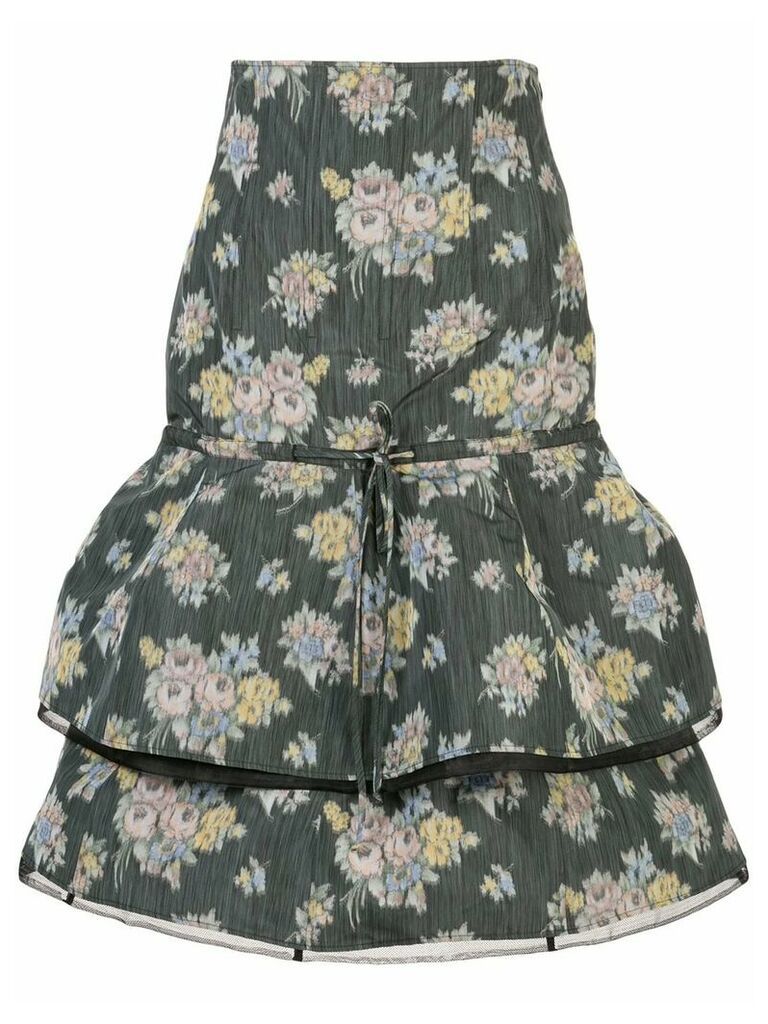 Brock Collection floral print midi skirt - Green