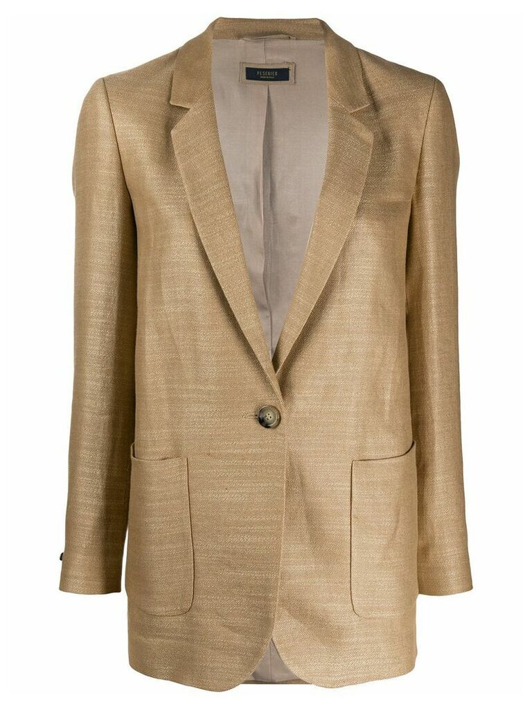 Peserico single buttoned blazer - NEUTRALS