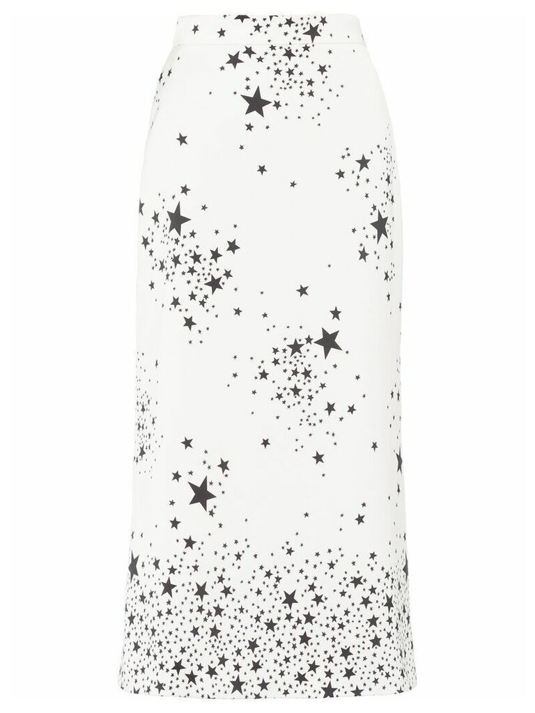 Miu Miu star print A-line skirt - White
