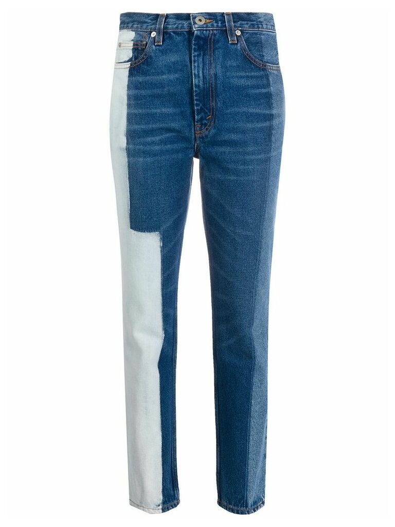 Heron Preston bleach panelled tapered jeans - Blue