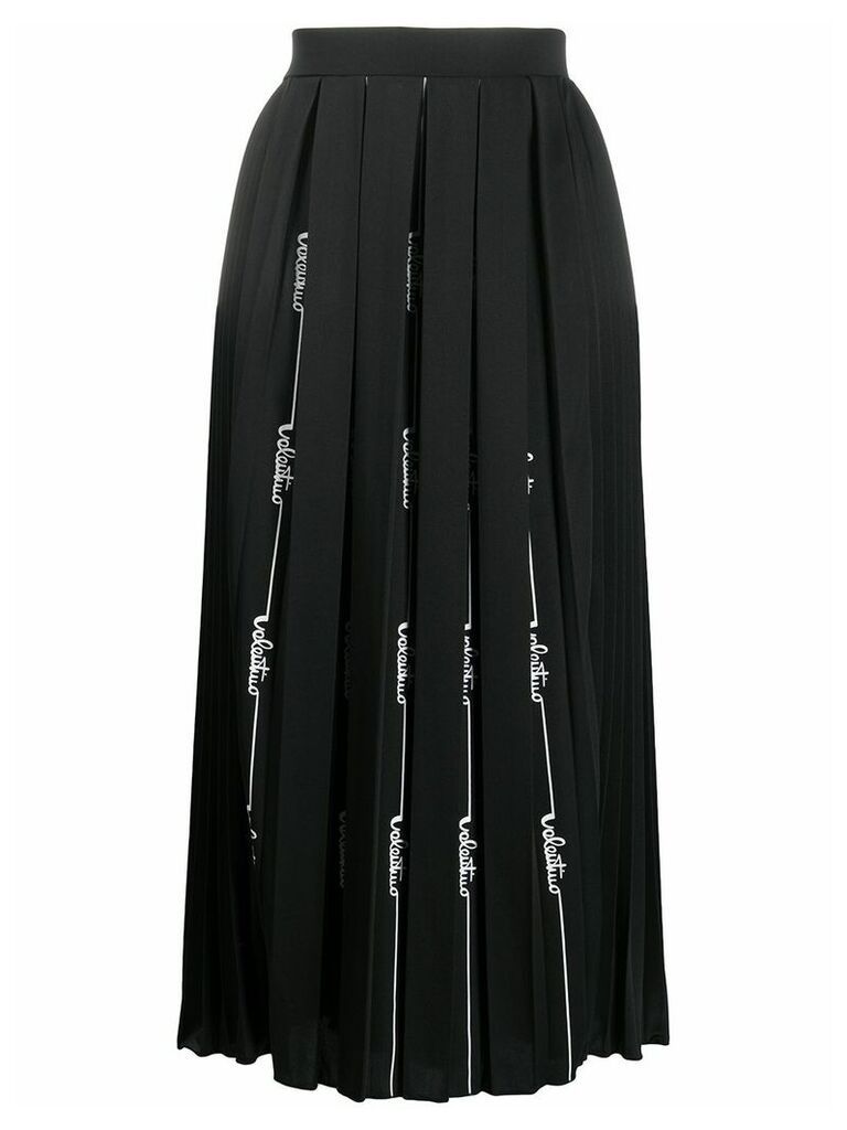 Valentino logo pleated skirt - Black