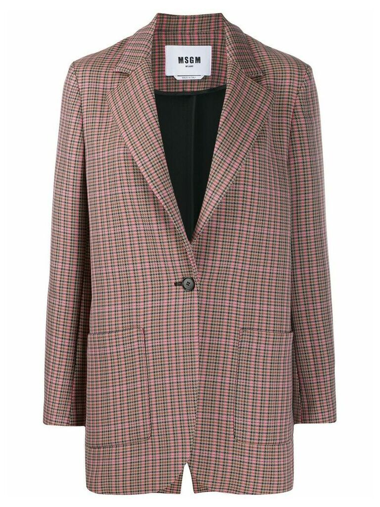 MSGM single-breasted houndstooth blazer - Brown