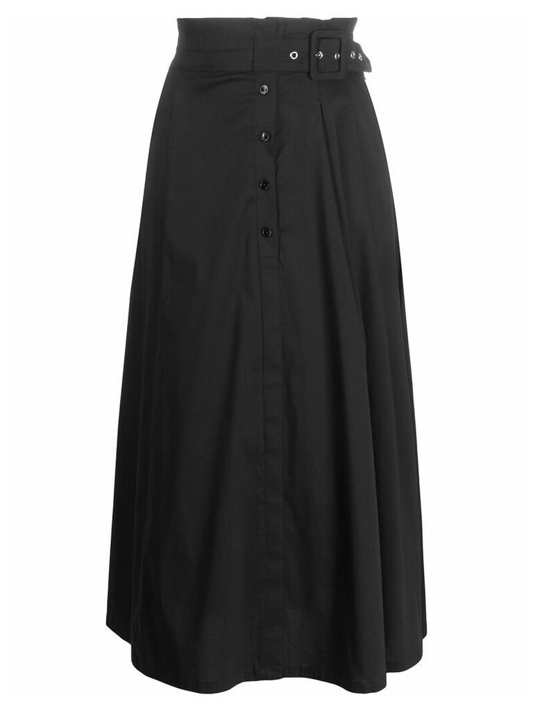 Patrizia Pepe paperbag-waist flared skirt - Black