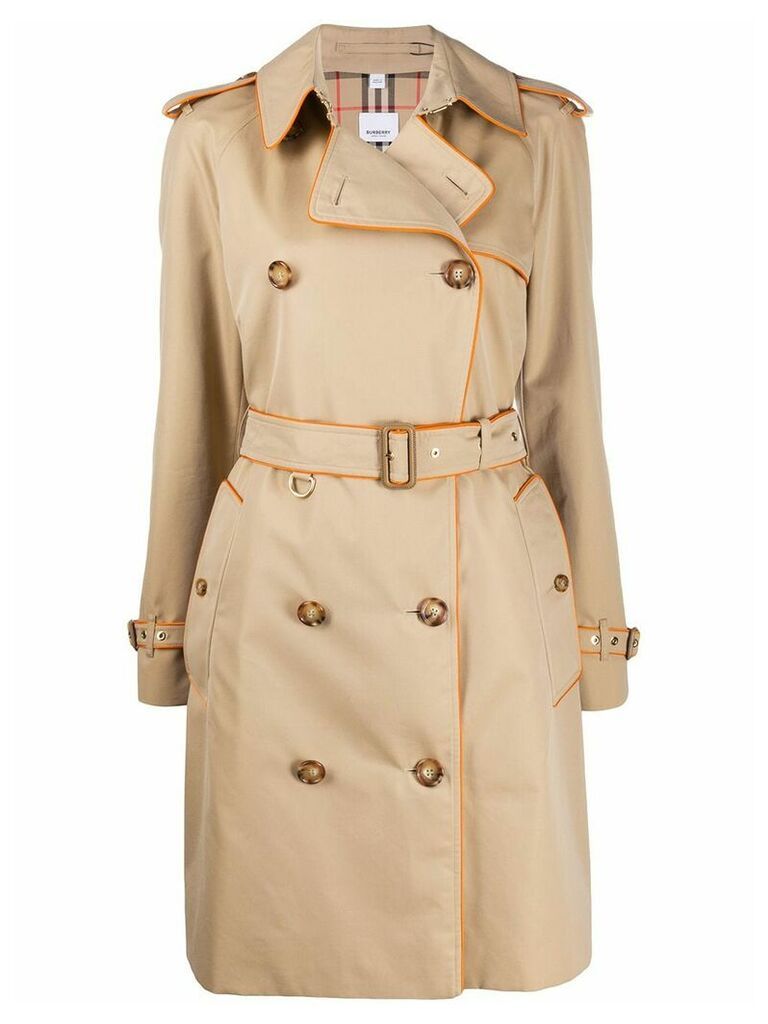 Burberry piped trim trench coat - Brown