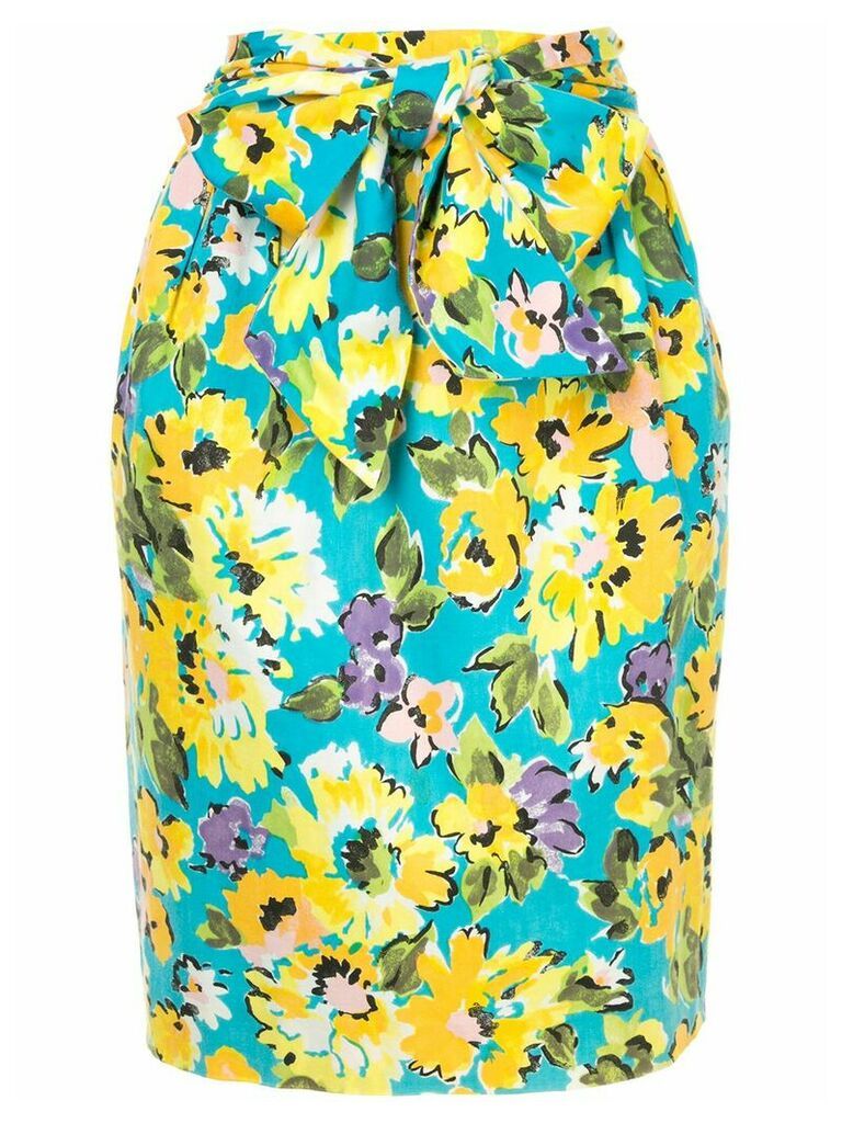 Yves Saint Laurent Pre-Owned flower pattern skirt - Multicolour