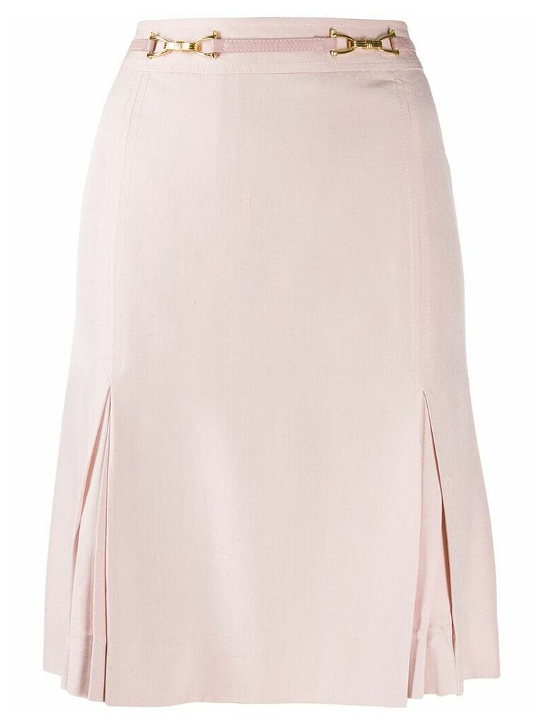 Céline Pre-Owned pre-owned box pleated belted skirt - PINK