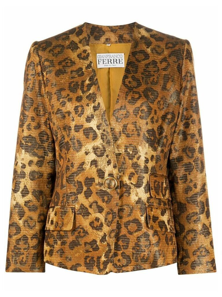 Gianfranco Ferré Pre-Owned leopard print blazer - Brown