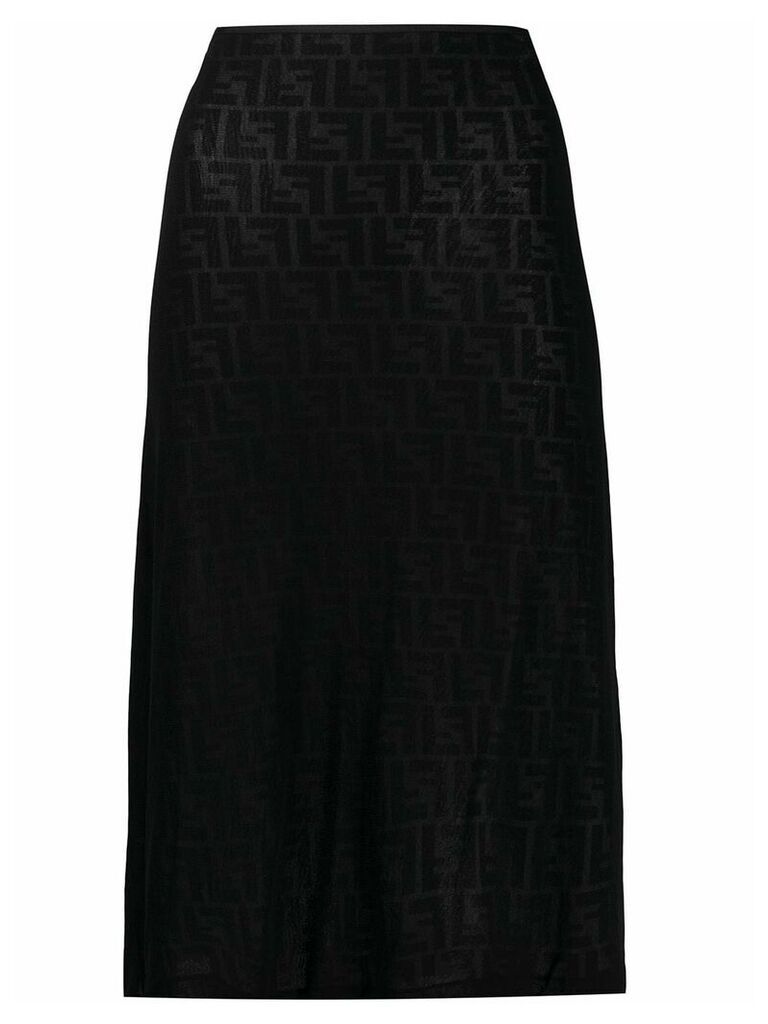 Fendi Pre-Owned Zucca pattern straight skirt - Black
