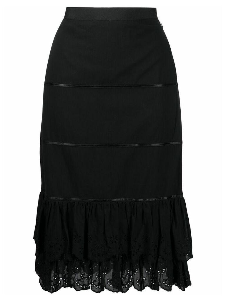 Dolce & Gabbana Pre-Owned layered over-the-knee skirt - Black