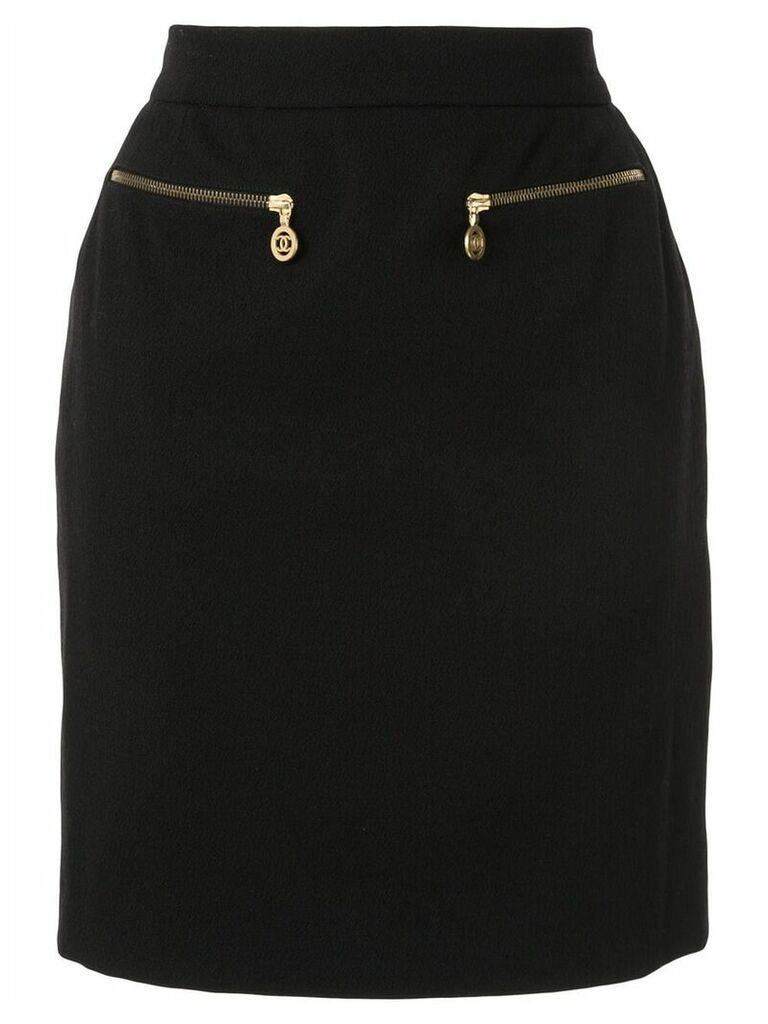 Chanel Pre-Owned CC high-waisted skirt - Black