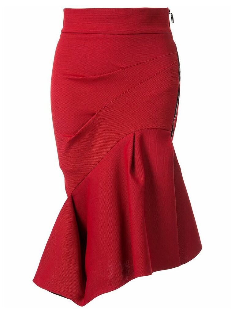 Maticevski Quill Flirt asymmetric skirt - Red
