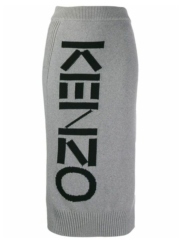 Kenzo intarsia logo skirt - Grey