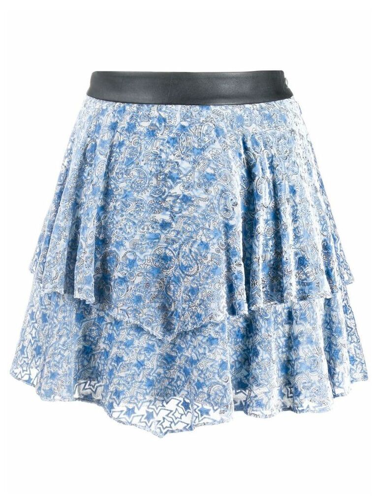 Zadig & Voltaire paisley print tiered skirt - Blue