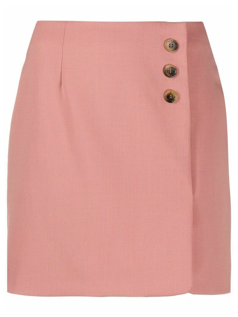 Alexa Chung tortoiseshell button mini skirt - PINK