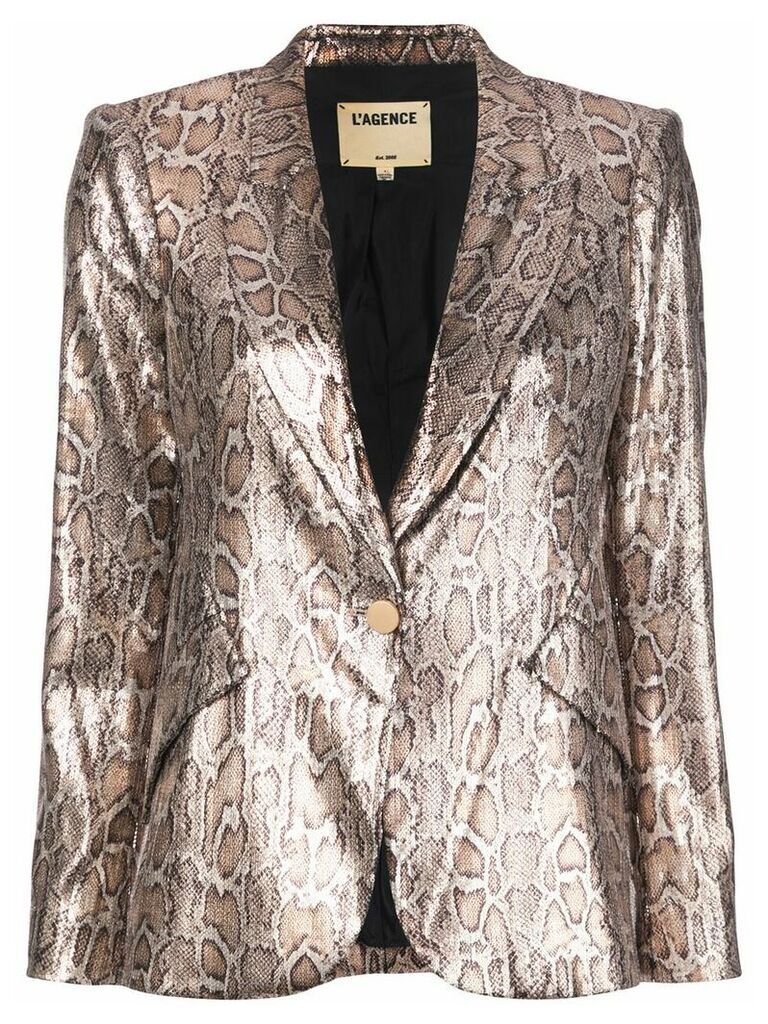 L'Agence sequin leopard print blazer - Brown