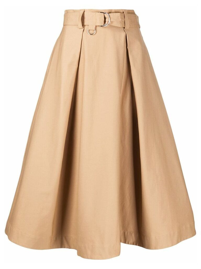 MSGM belted A-line skirt - Brown