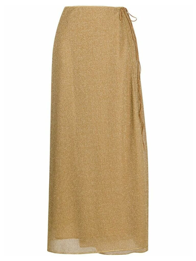 Oséree Lumière shimmer wrap skirt - GOLD