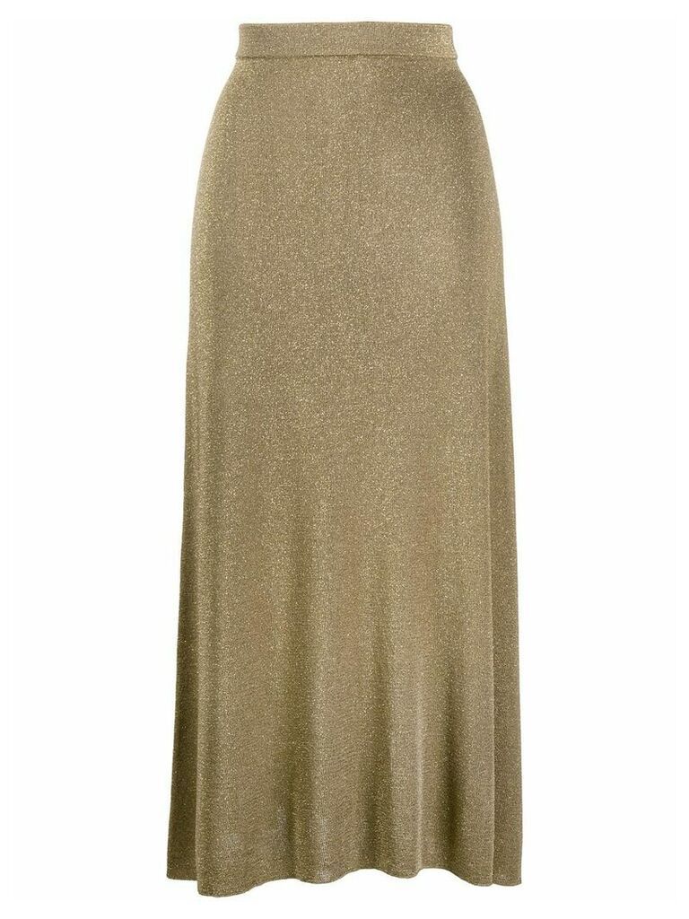 Temperley London metallic knitted midi skirt - GOLD