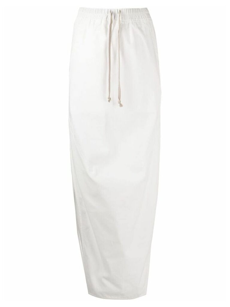 Rick Owens DRKSHDW side-slit drawstring-waist skirt - White