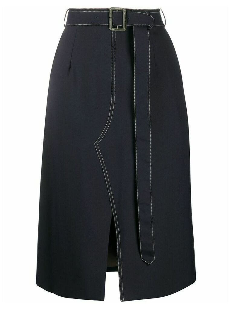 Marni belted A-line skirt - Blue