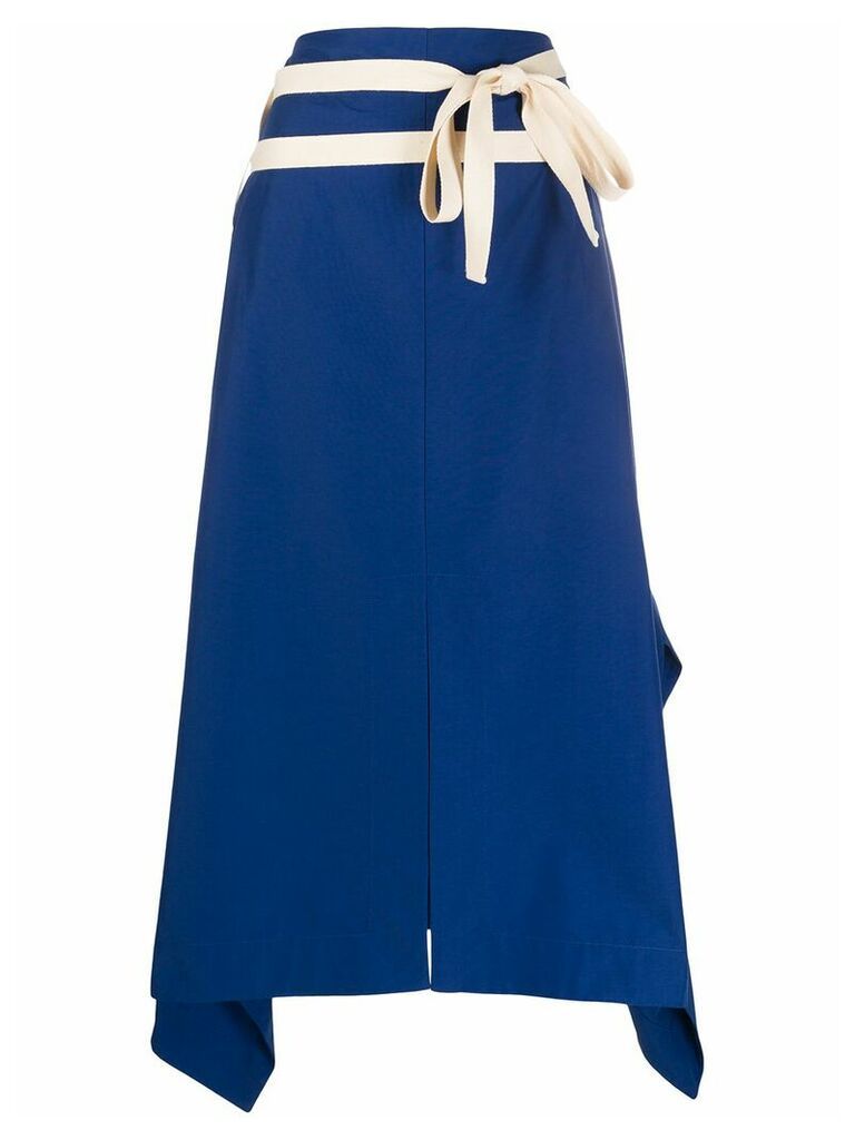 Plan C high-waisted asymmetric skirt - Blue