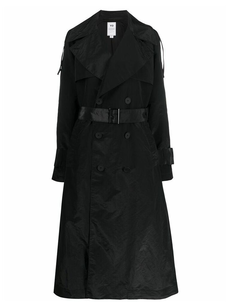 Y-3 long-length trench coat - Black