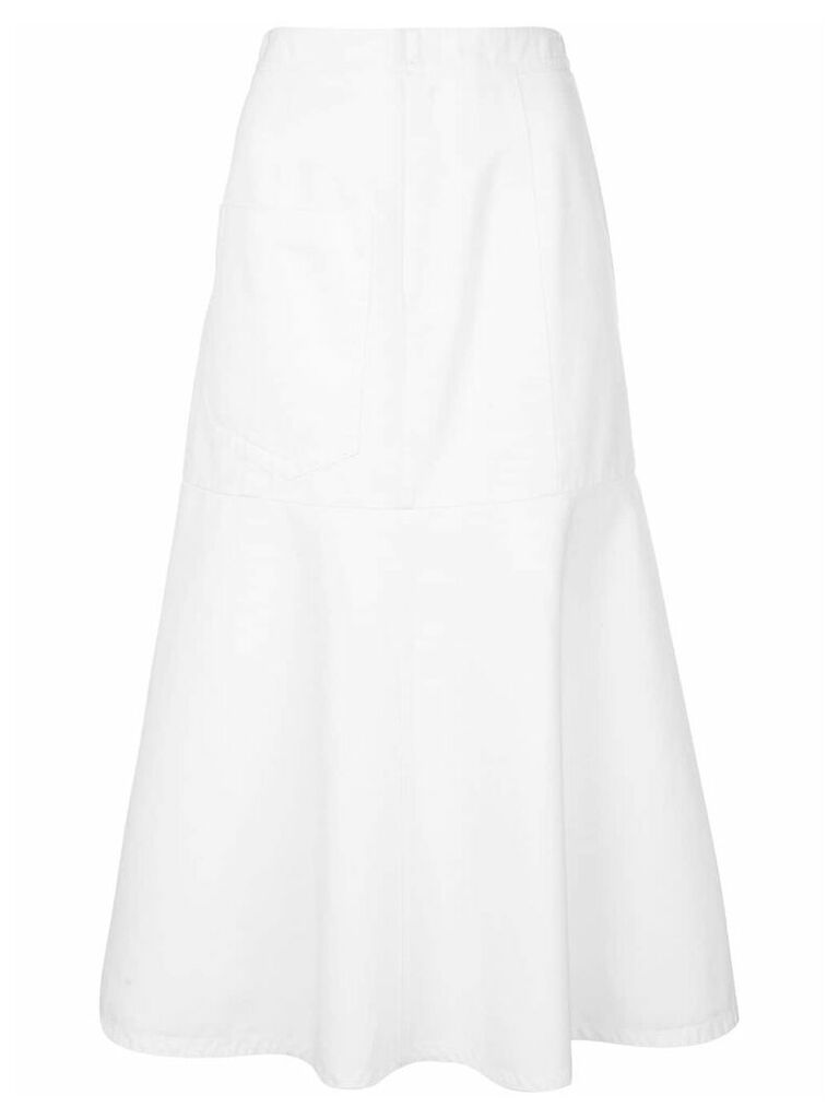 Tibi front slit midi skirt - White