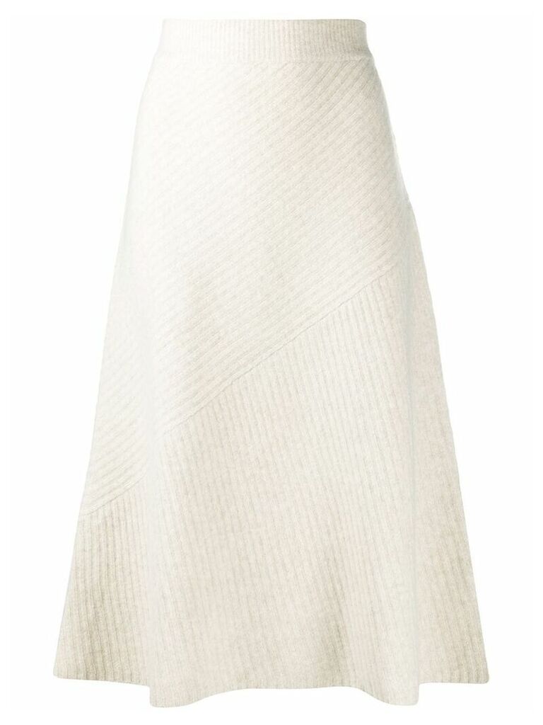 Pringle of Scotland knitted ribbed skirt - NEUTRALS