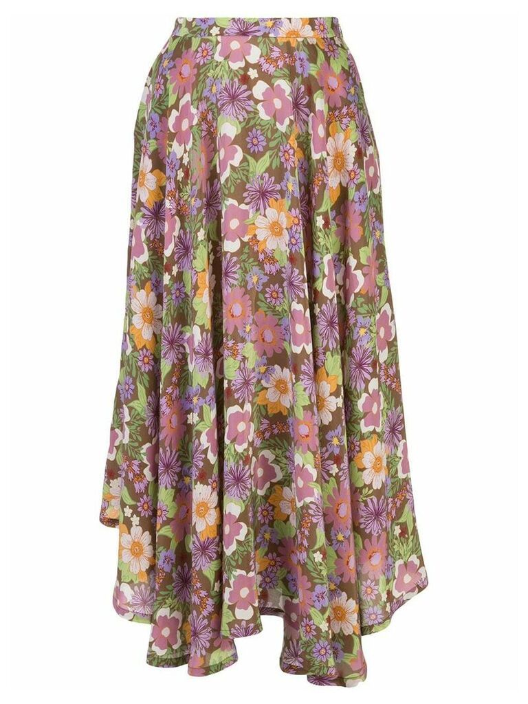 Lhd French Riviera floral-print skirt - PURPLE