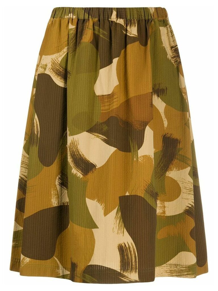 YMC camouflage print skirt - Brown