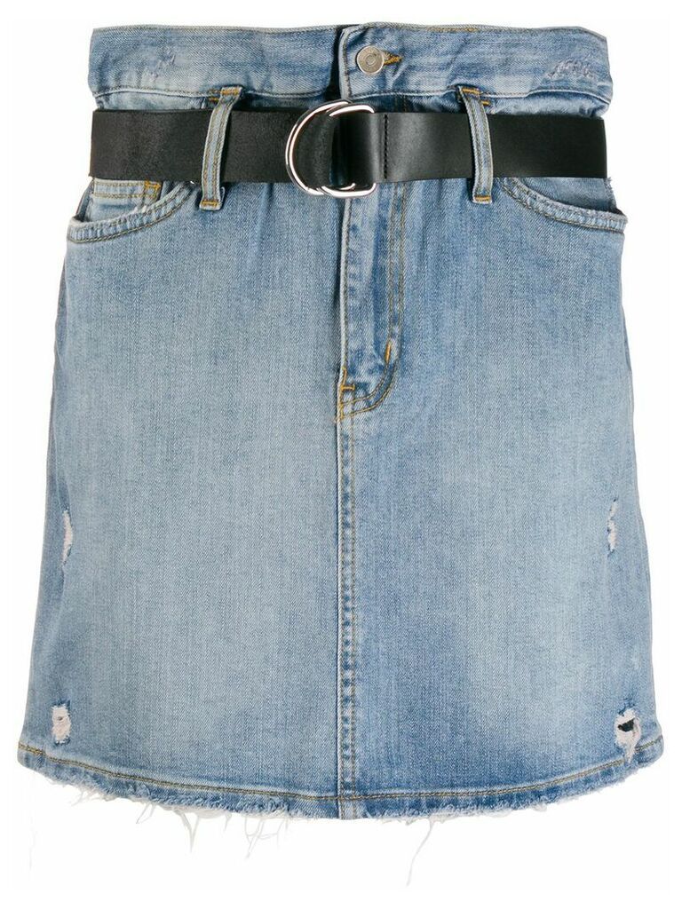 LIU JO high-waisted belted skirt - Blue