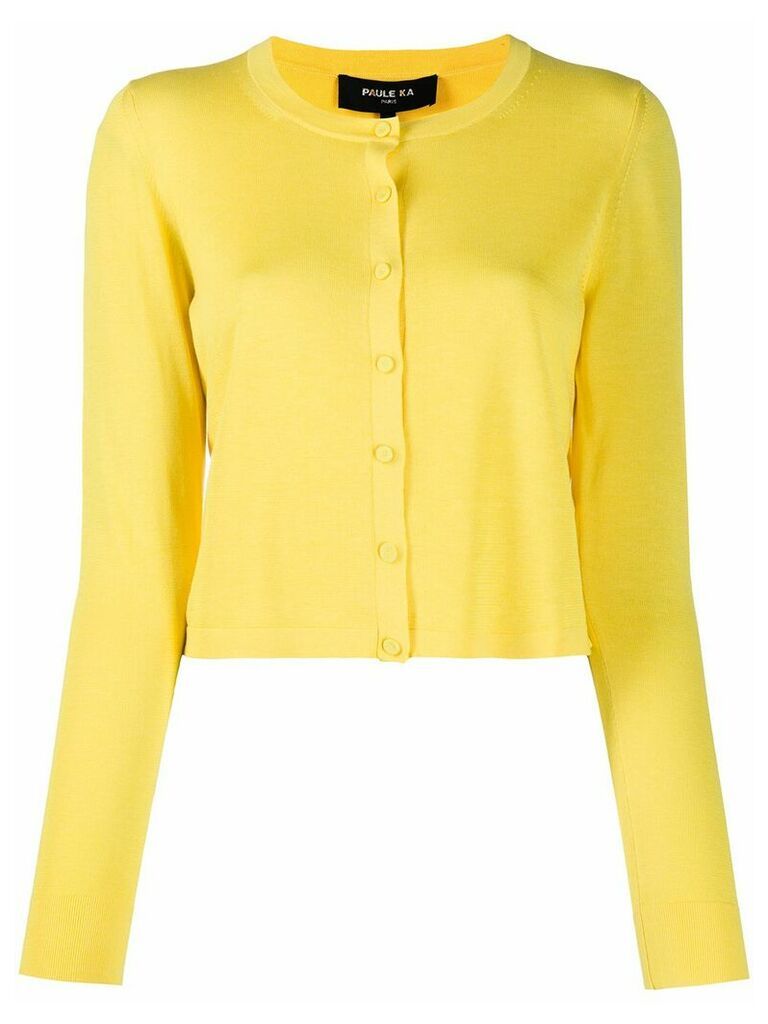 Paule Ka fine knit cropped cardigan - Yellow