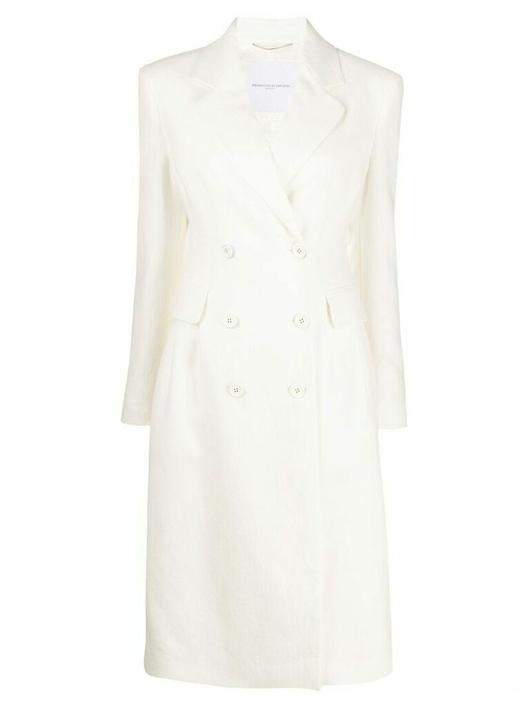 Ermanno Scervino textured double-breasted coat - White