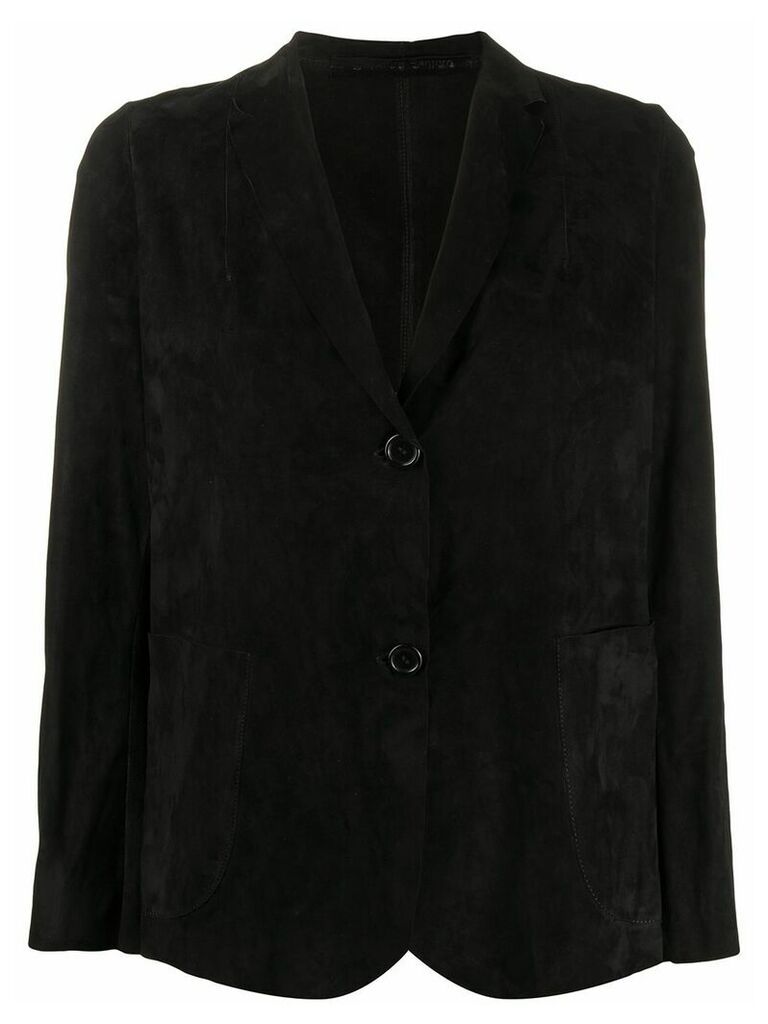 Salvatore Santoro leather tailored blazer - Black