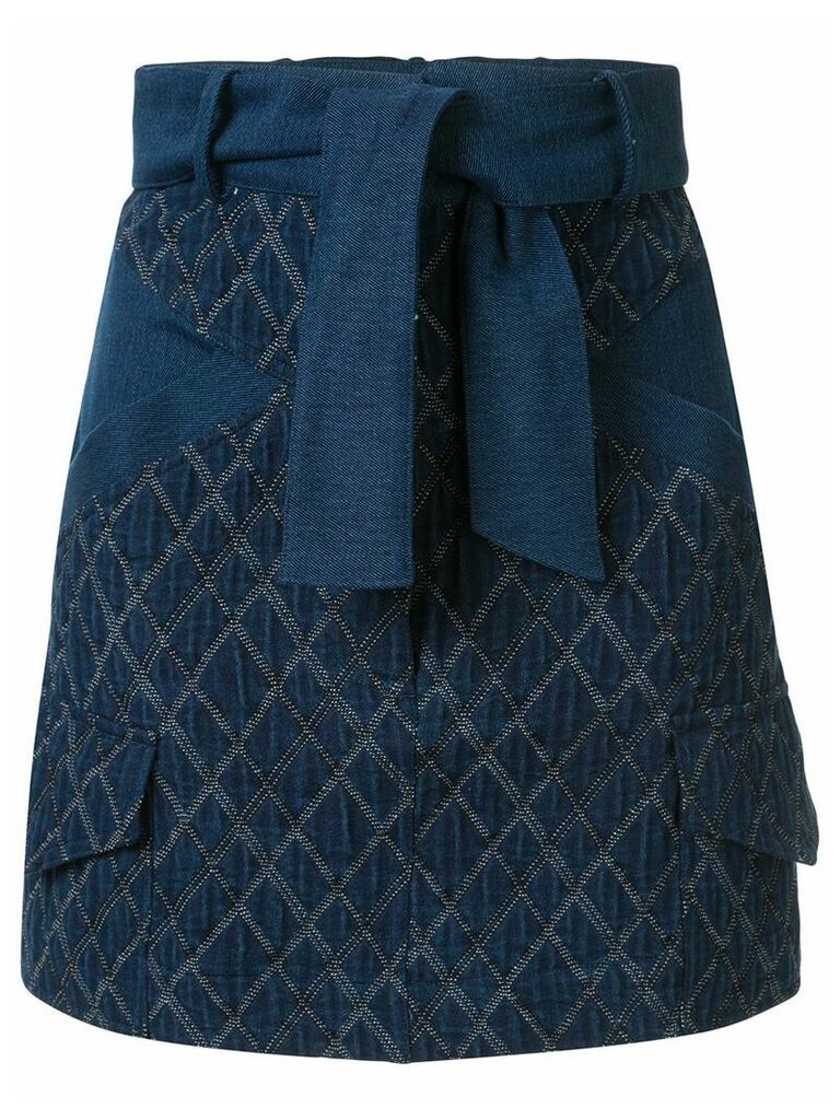 Manning Cartell geometric-pattern denim skirt - Blue