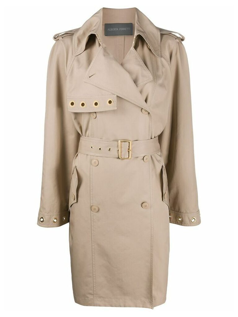 Alberta Ferretti mid-length trench coat - NEUTRALS