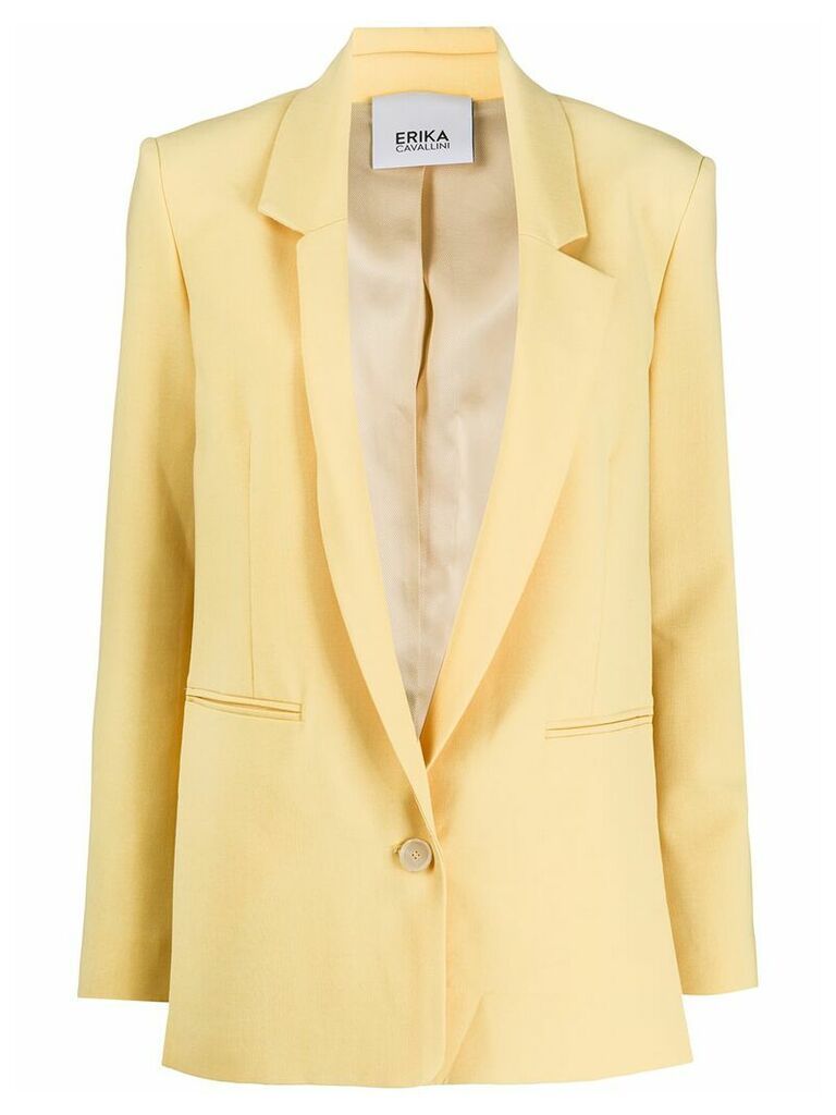 Erika Cavallini one button side slit blazer - Yellow