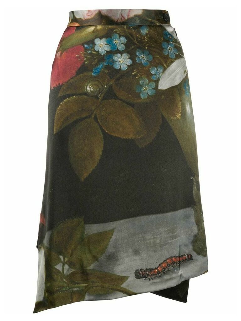 Vivienne Westwood floral print asymmetric hem skirt - Green