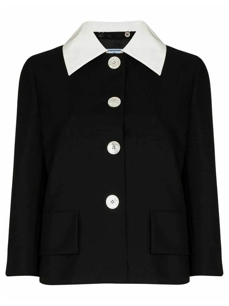 Prada contrast collar blazer - Black