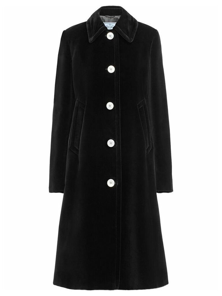 Prada velvet single-breasted coat - Black